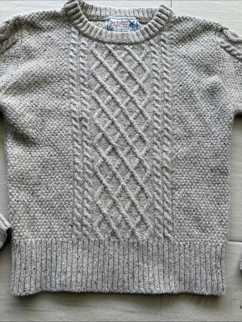Kiel James Patrick New England Donegal Sweater Heather Beige S Lambswool - Picture 5 of 7